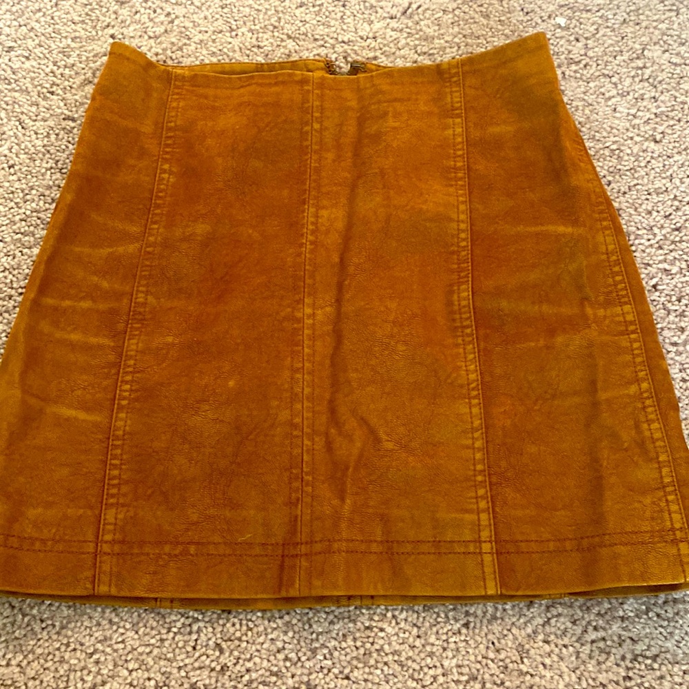 Brown Faux leather mini skirt